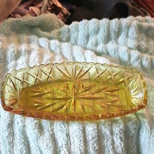 Anchor Hocking antique depression amber glass tray